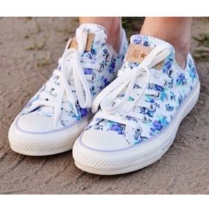 Purple Floral All Star Converse Sneakers